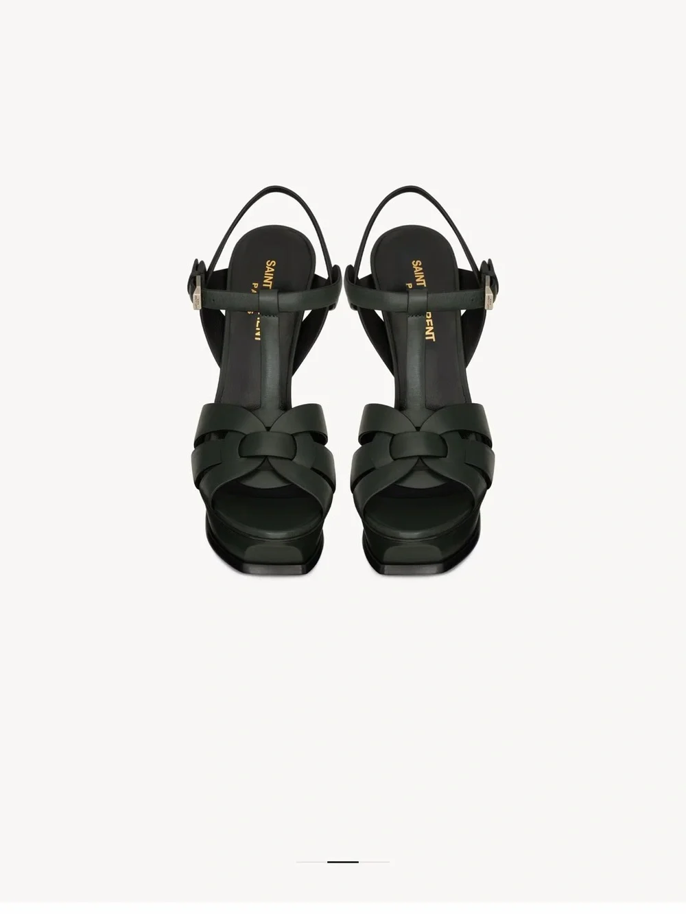 Saint Laurent Tribute 105 Sandal Queen Calf New Vert Fonce - Picture 3 of 9